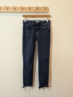 PAIGE Verdugo Ankle - Dark Wash Raw Hem Skinny Jeans